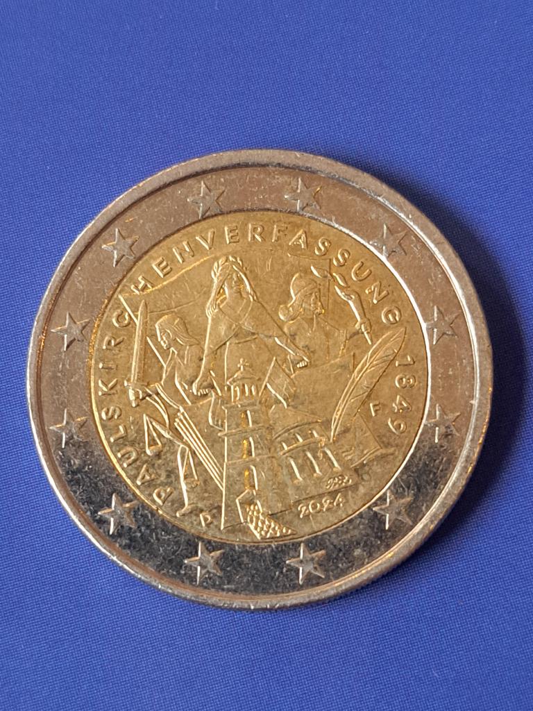 2024 F Allemagne 2 euros Paulskirchenverfassung, Stuttgart, Timbres & Monnaies, Monnaies | Europe | Monnaies euro, Envoi, Allemagne