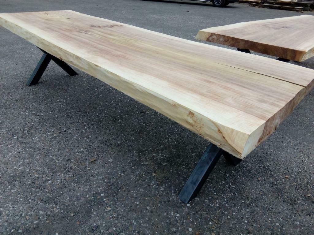 BOOMSTAM TAFELS - Houten tafels,  Tafelbladen planken, Ophalen, 100 tot 150 cm, Eiken, Overige vormen