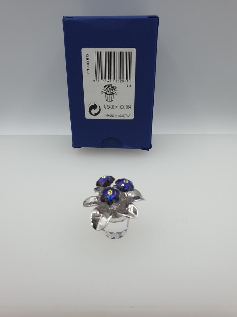 Swarovski Primula rhodium blauw., Ophalen of Verzenden, Zo goed als nieuw