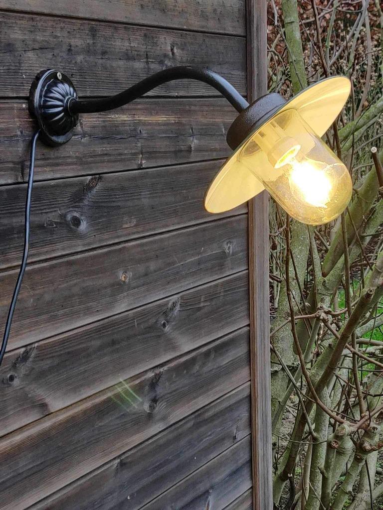 Origenele oude Franse stallamp - hoevelamp - koerlamp, Ophalen of Verzenden, Gebruikt, Glas, Vintage - Hoevestijl - buitenkeuken