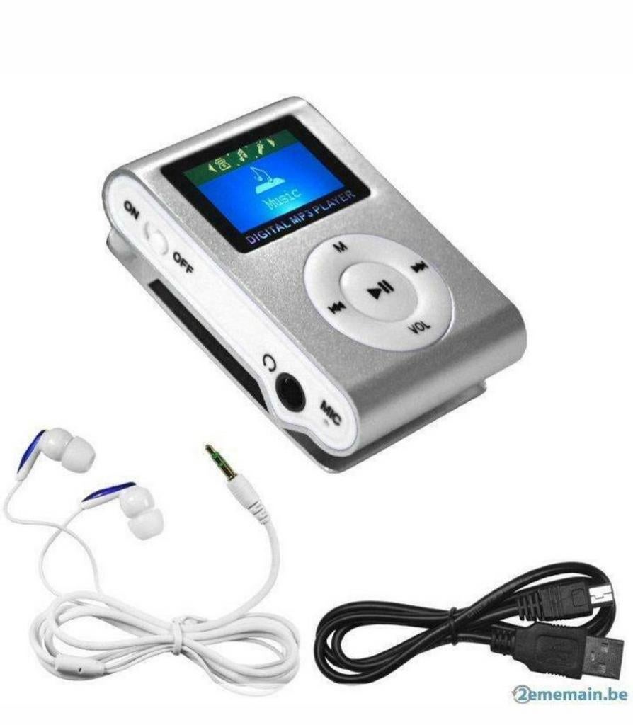 mini clip lcd mp3-speler + hoofdtelefoon + usb-kabel + kleur, Audio, Tv en Foto, Mp3-spelers | Apple iPod, Nieuw, Mini, Zwart