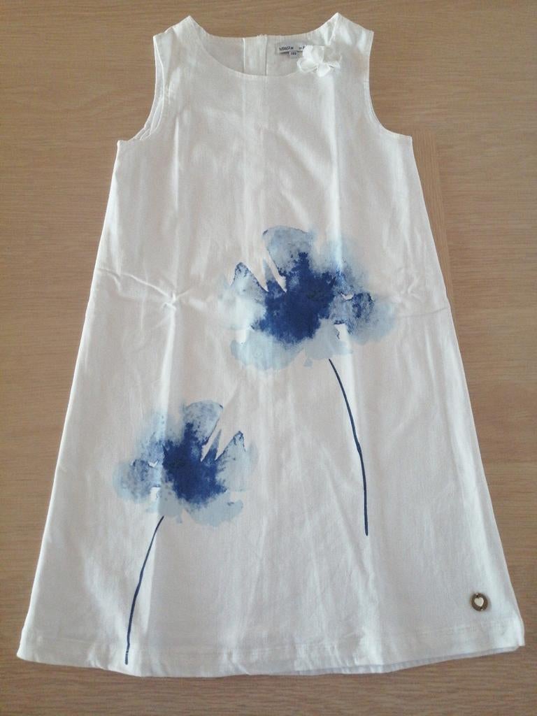 Robe blanche fleurie Jbc 140, Enfants & Bébés, Robe ou Jupe, Enlèvement ou Envoi, JBC, Comme neuf