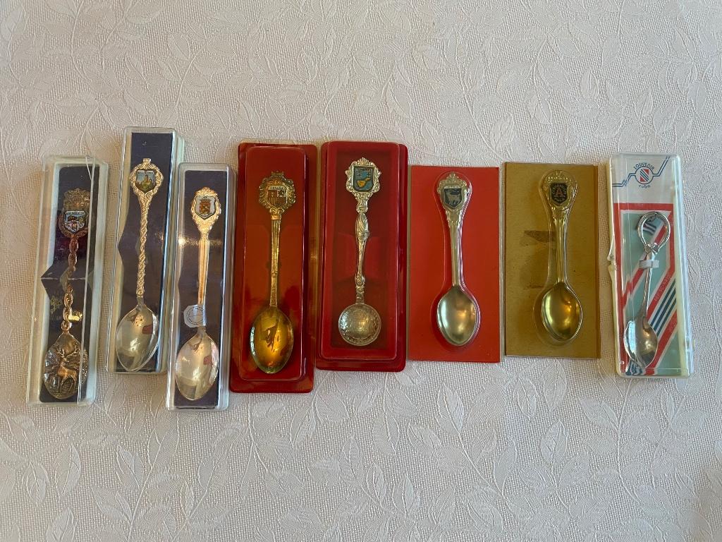 8 oude souvenir( souvenier) lepeltjes, Ophalen of Verzenden, Zo goed als nieuw