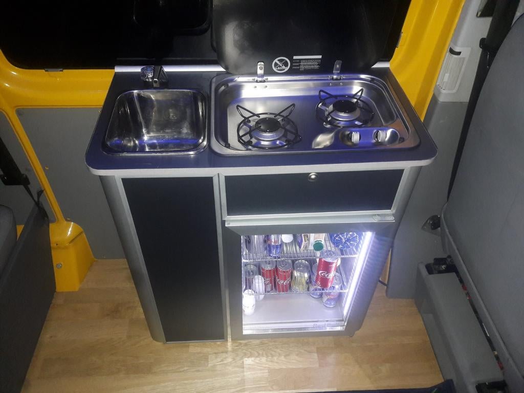 Camper keukenblok met gasfornuis en compressor 12v Koelkast, Enlèvement ou Envoi