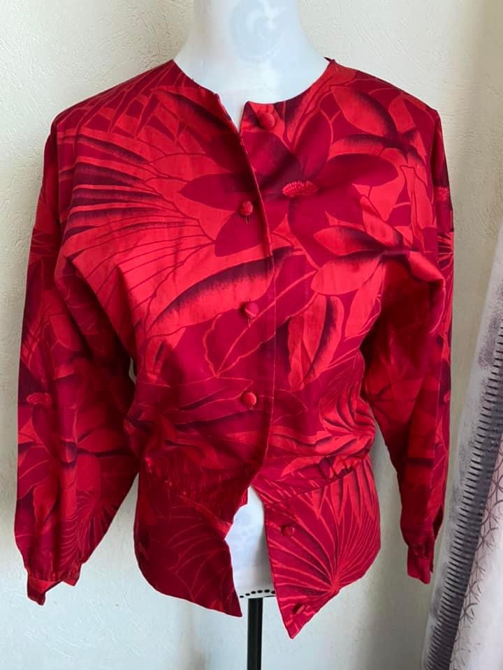 Handgemaakte blazerblouse maat S/M rood, Ophalen of Verzenden