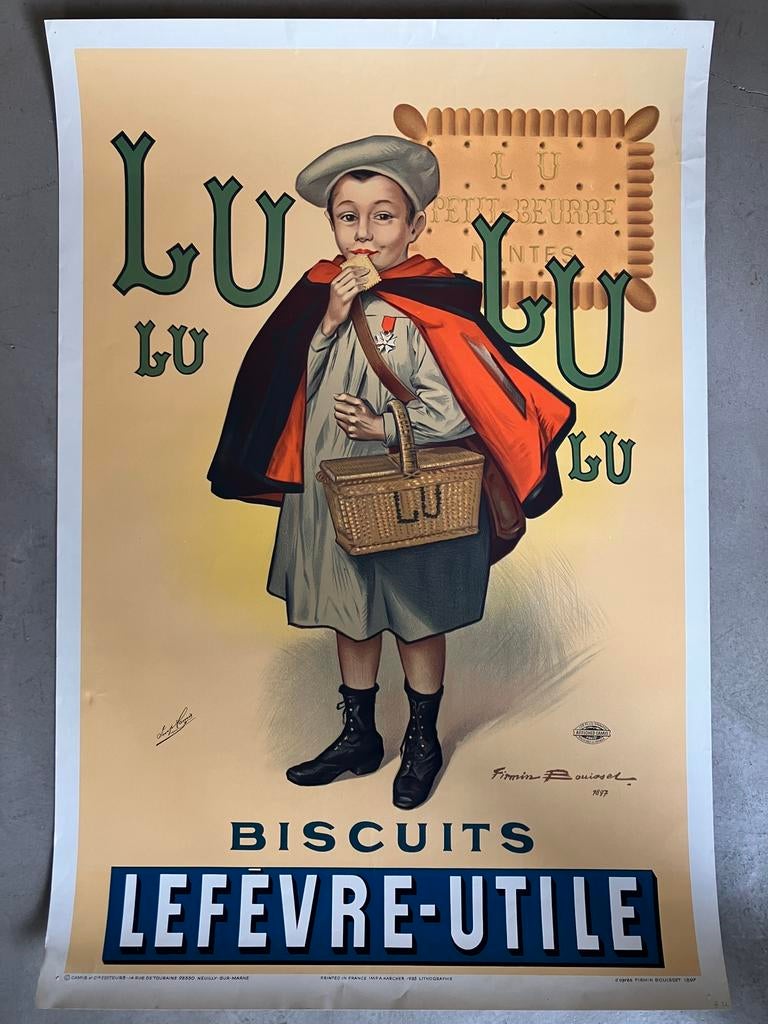 Affiche Lu Lu Biscuits Lefèvre-Utile herdruk, Enlèvement ou Envoi