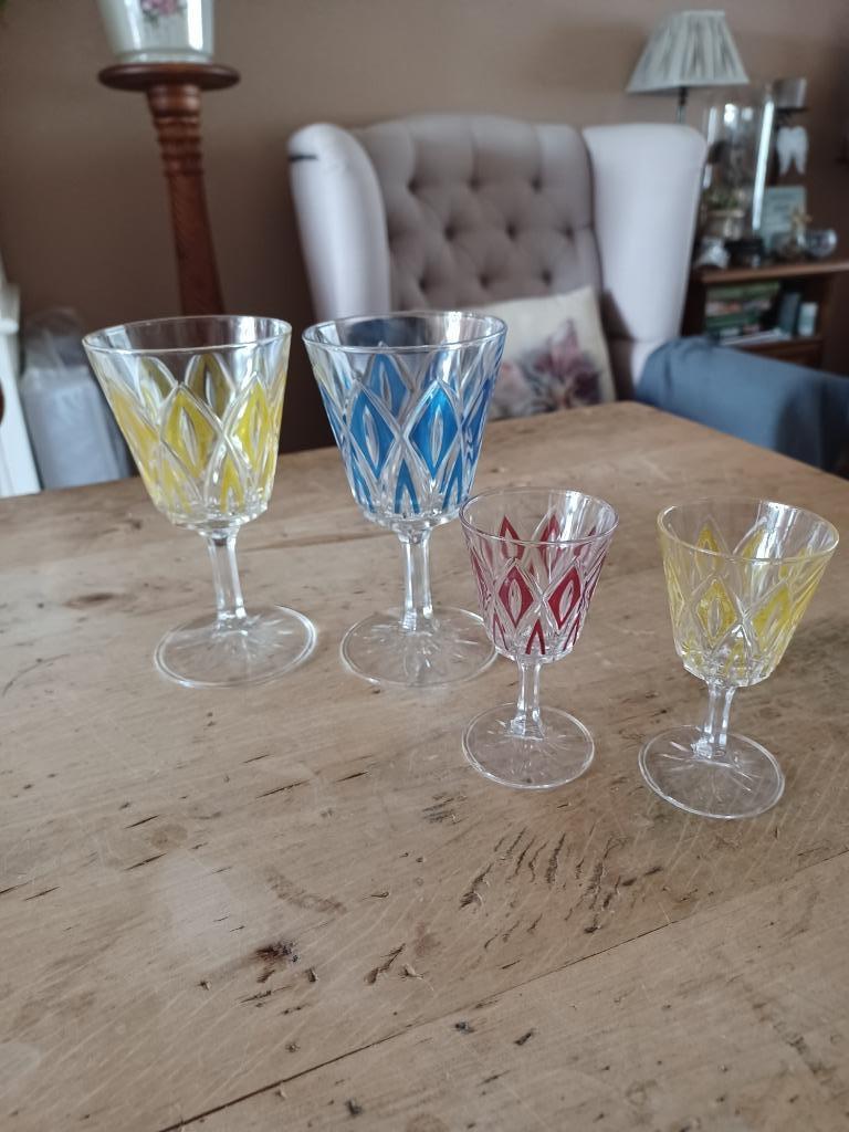 vintage VMC REIMS crystal harlekijn glazen vanaf 3 euro per, Antiek en Kunst, Antiek | Glaswerk en Kristal, Ophalen of Verzenden