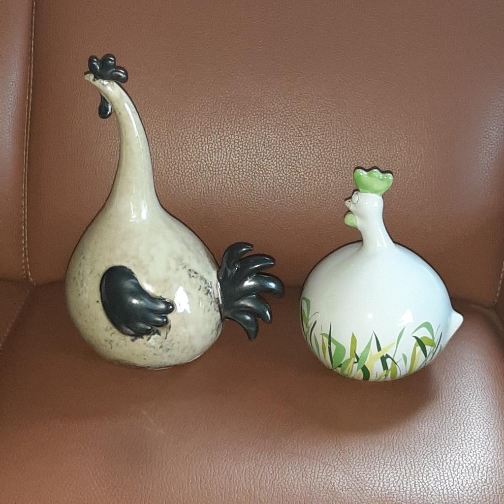 Keramieke decoratieve kippen ( 2), Antiek en Kunst, Antiek | Keramiek en Aardewerk, Ophalen