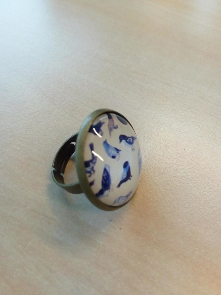 Ring met vogelmotief, Handtassen en Accessoires, Ringen, Overige materialen, Overige kleuren, Ophalen of Verzenden, Zo goed als nieuw