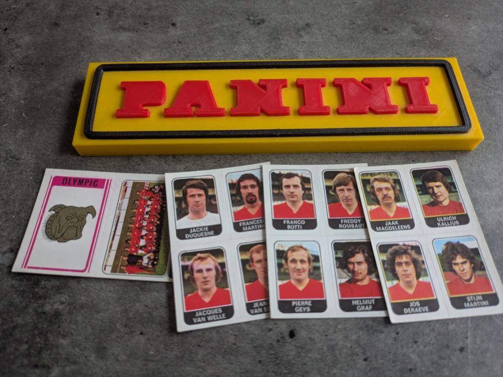 PANINI FOOTBALL 1973/74 OLYMPIC 4X STICKERS 1973, Verzenden, Zo goed als nieuw