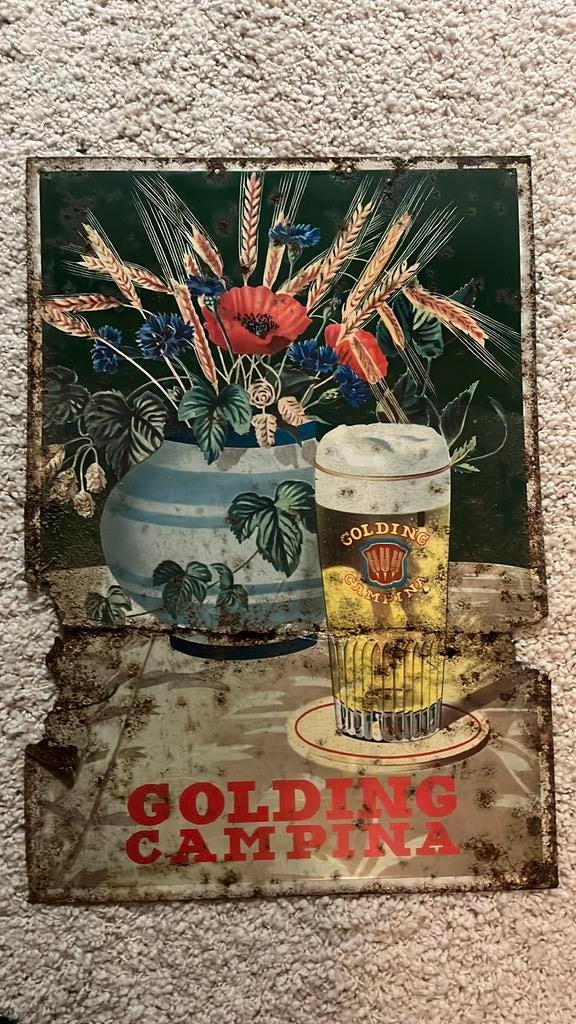 Golding Campina reclamebord, Ophalen of Verzenden, Zo goed als nieuw, Reclamebord