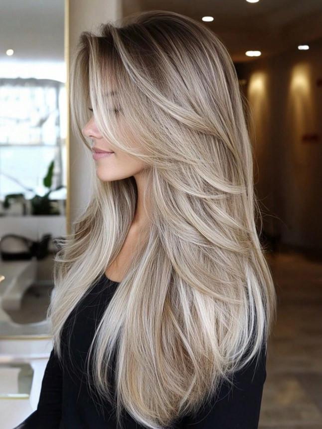 Perruque de haute qualité Ombre Platinum 60 cm - PR858, Enlèvement ou Envoi, Neuf, Perruque ou Extension de cheveux