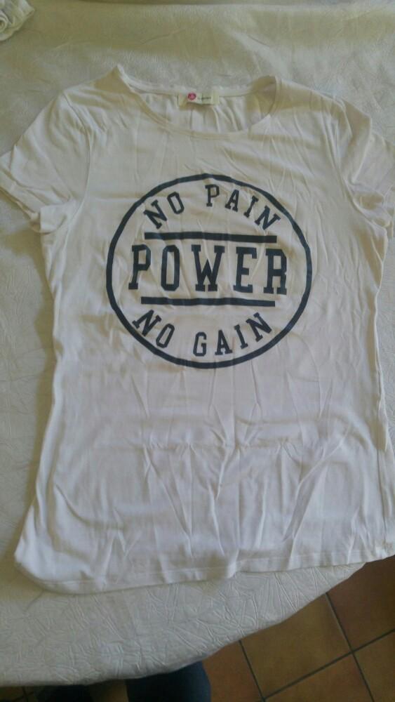 Vintage t-shirt femme t.L ole by coton no pain power no gain, Enlèvement ou Envoi, Comme neuf
