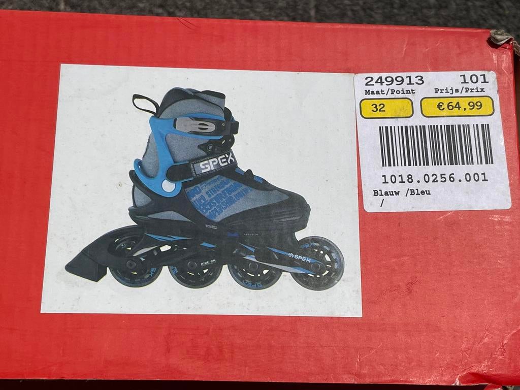 Inline Skates SPEX Blauw maat 32 t/m 35 (aanpasbaar), Enlèvement, Réglable, Utilisé, Enfants