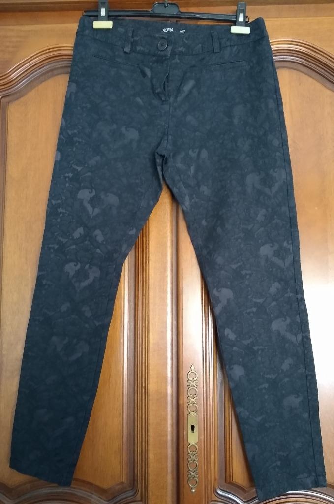 Zwarte jeans met motief, Sora by JBC, maat 40, Zwart, Sora by Jbc, Lang, Gedragen