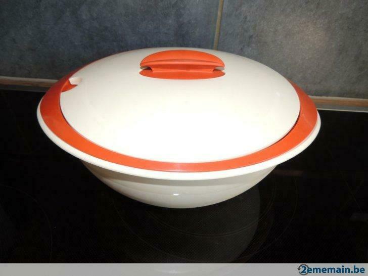 Tupperware plat à servir isotherme 2,5 litres orange, Utilisé