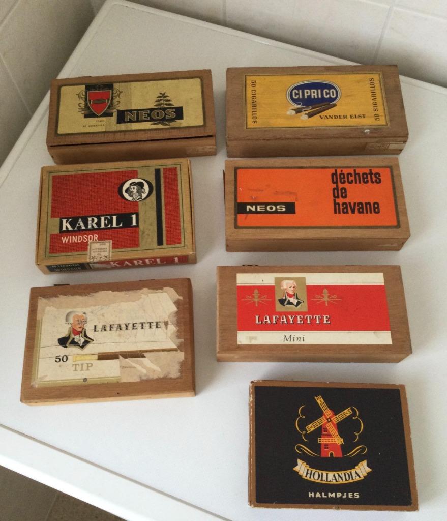 7 lege sigarendoosjes, Verzamelen, Ophalen of Verzenden