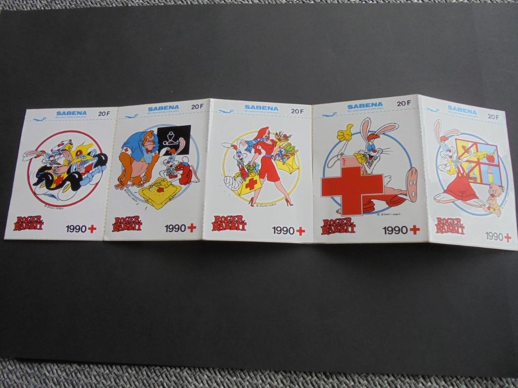 Sticker : Rode Kruis 1990 : Roger Rabbit - Sabena, Verzenden, Nieuw, Merk