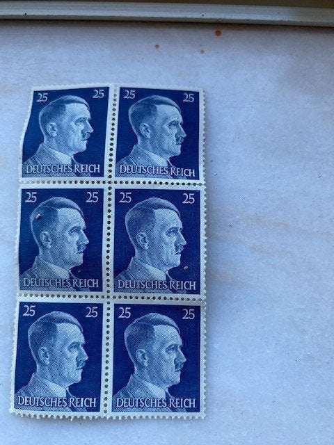 Six timbres avec Hitler, Sans timbre, Non oblitéré, Non oblitéré, Chefs d'Etat