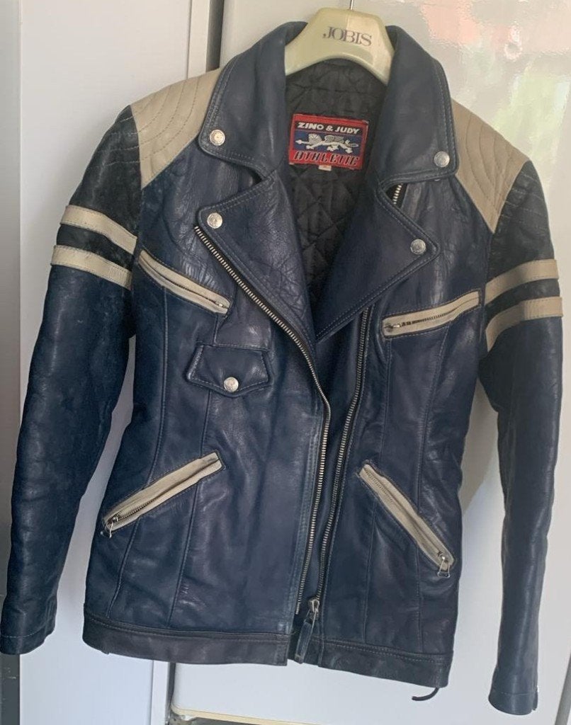 lederen damesjas ZINO & Judith, Kleding | Dames, ZINO 1 JUDITH, Ophalen of Verzenden, Zo goed als nieuw, Blauw