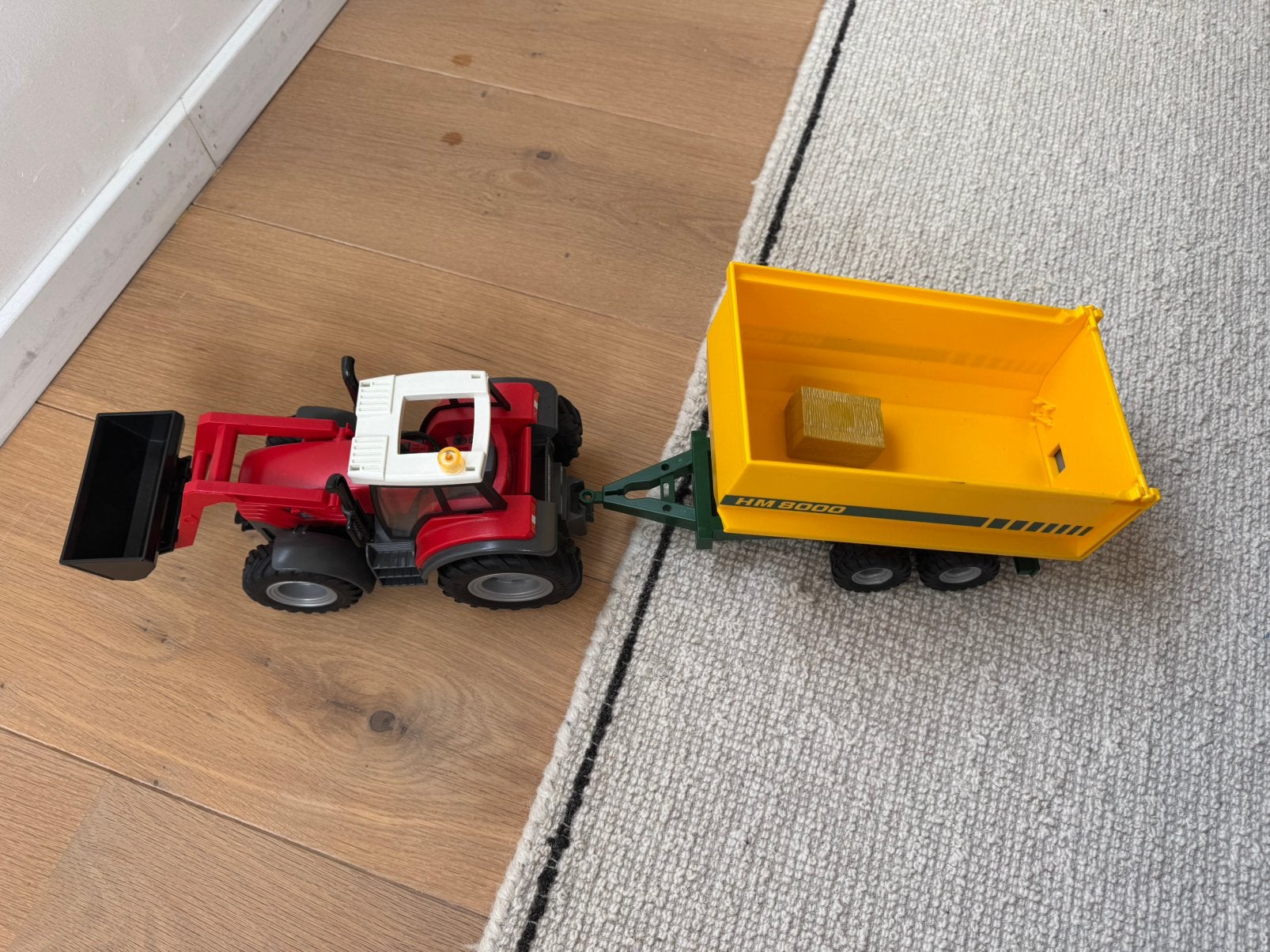 Playmobil tractor met frontlader + aanhangwagen, Ophalen, Zo goed als nieuw