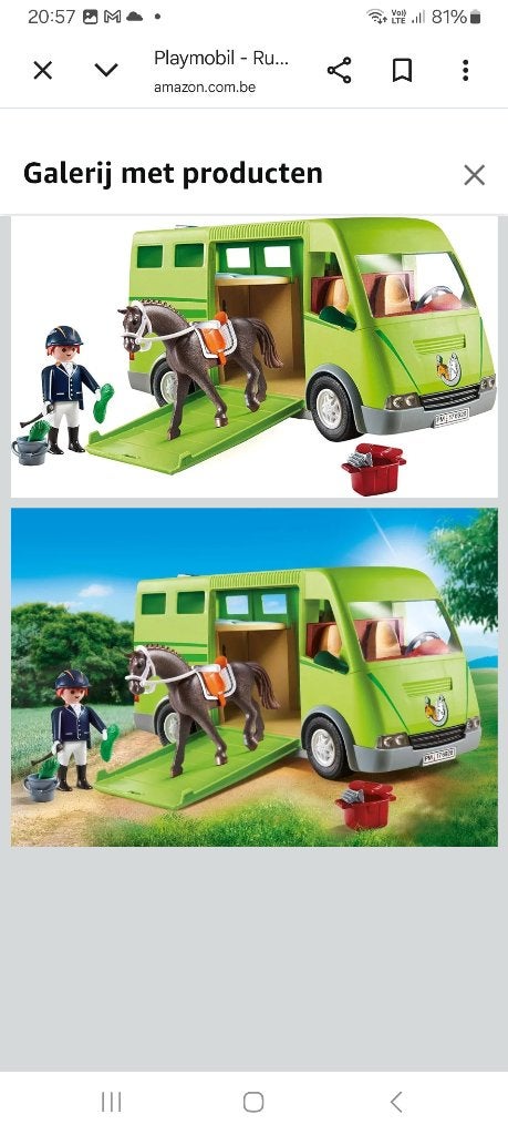 playmobil paardenvrachtwagen, Ophalen, Complete set, Voertuig, Zo goed als nieuw