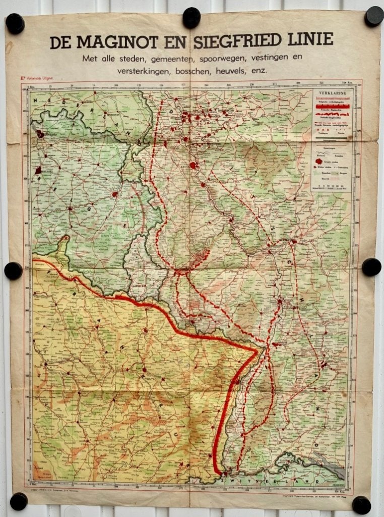 Carte de la Ligne Maginot et La Ligne Siegfried., Collections, Objets militaires | Général, Envoi