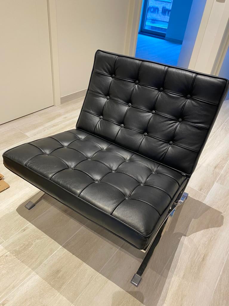 Siège en cuir noir, Maison & Meubles, Canapés | Sofas & Chaises Longues, Enlèvement, Comme neuf