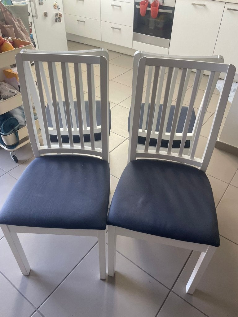 Set van 4 IKEA stoelen, Ophalen, Gebruikt, Wit, Vier