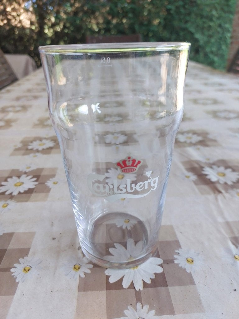 Bierglas Carlsberg 0,5 liter, Ophalen of Verzenden, Zo goed als nieuw, Glas of Glazen, Overige merken
