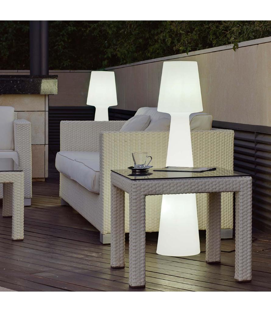 set van 2 mooi witte staanlampen voor buiten, Enlèvement, Utilisé, Stijlvol op terras