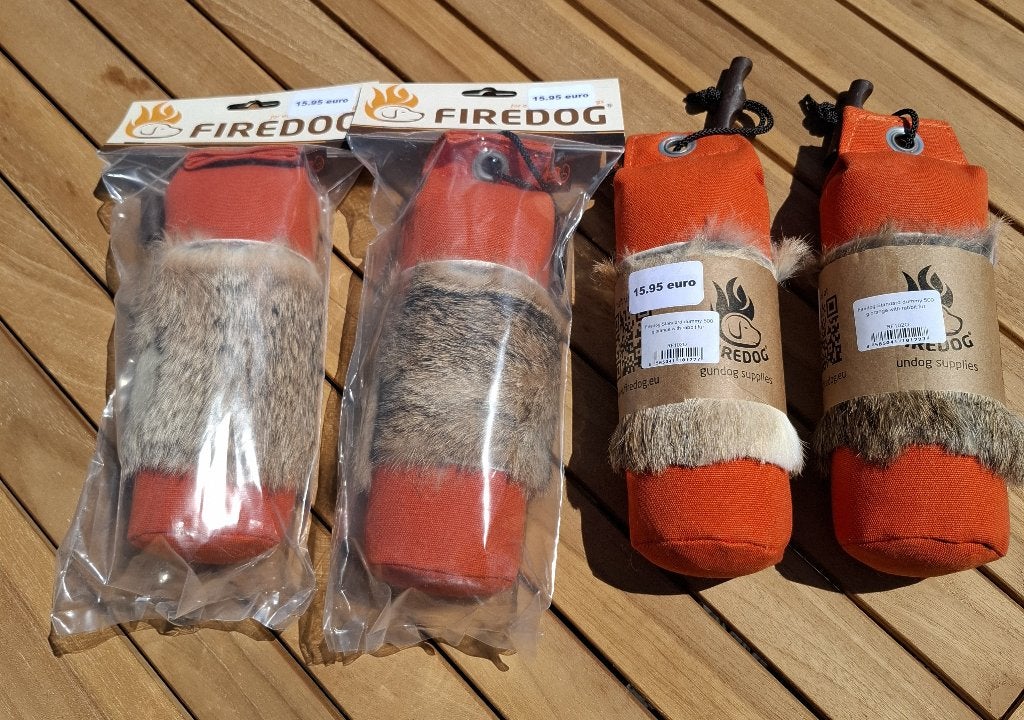 Firedog Standard dummy oranje met konijnenpels.4 stuks, Dieren en Toebehoren, Ophalen of Verzenden, Nieuw