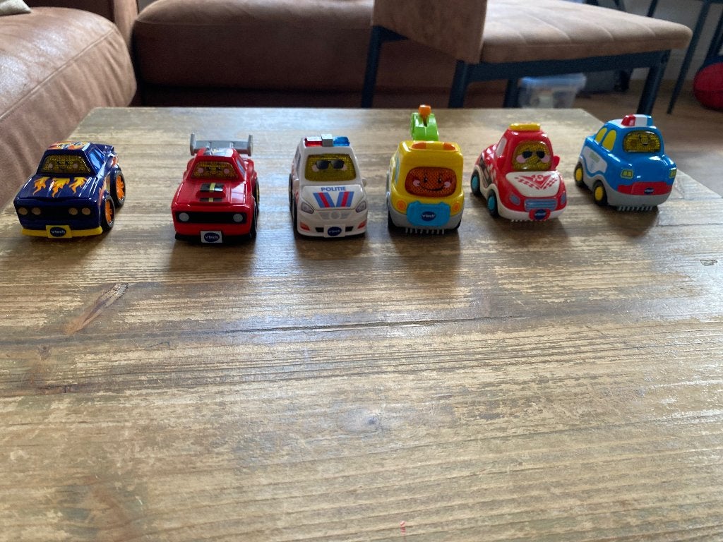 VTech Toet Toet Auto’s racebaan + parkeergarage + 6 auto’s, Ophalen, Zo goed als nieuw