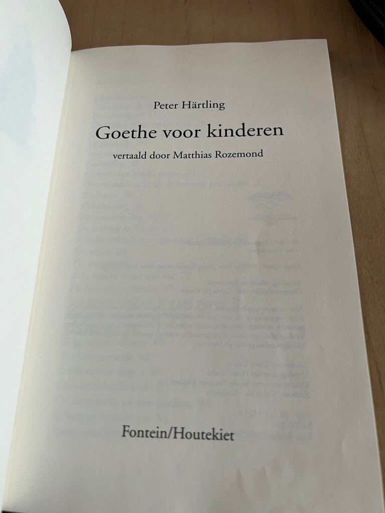 Goethe voor Kinderen Een bloemlezing van Peter Härtling k!, Boeken, Ophalen of Verzenden, Zo goed als nieuw, Peter Härtling, Fictie