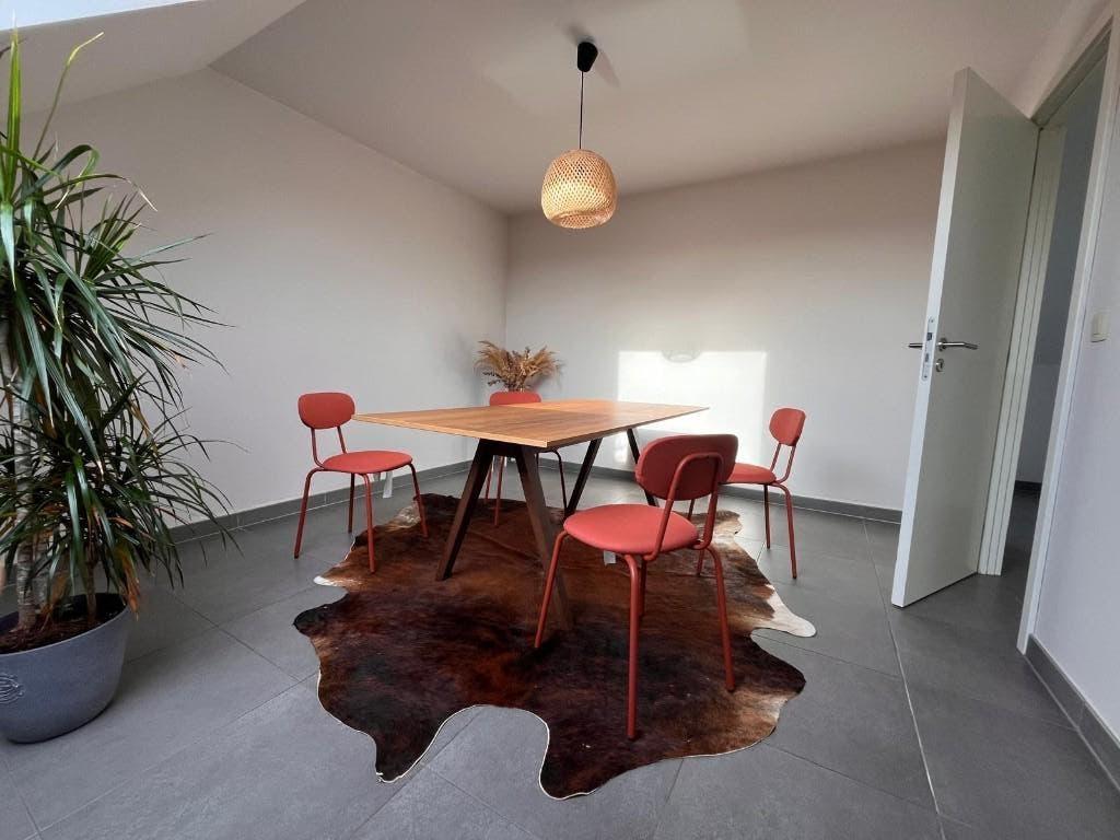 EetTafel Stockholm Notenhout, Huis en Inrichting, Tafels | Eettafels, Ophalen, Gebruikt, 200 cm of meer, Scandinavisch