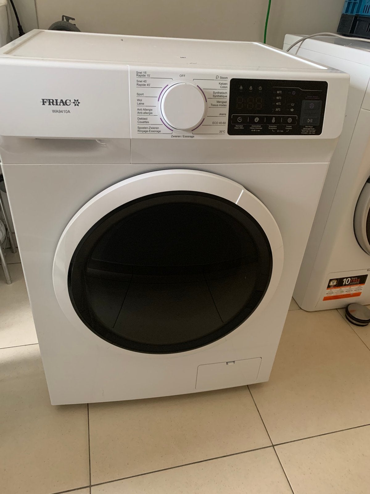 Wasmachine Friac, Electroménager, 8 à 10 kg, Enlèvement, Comme neuf