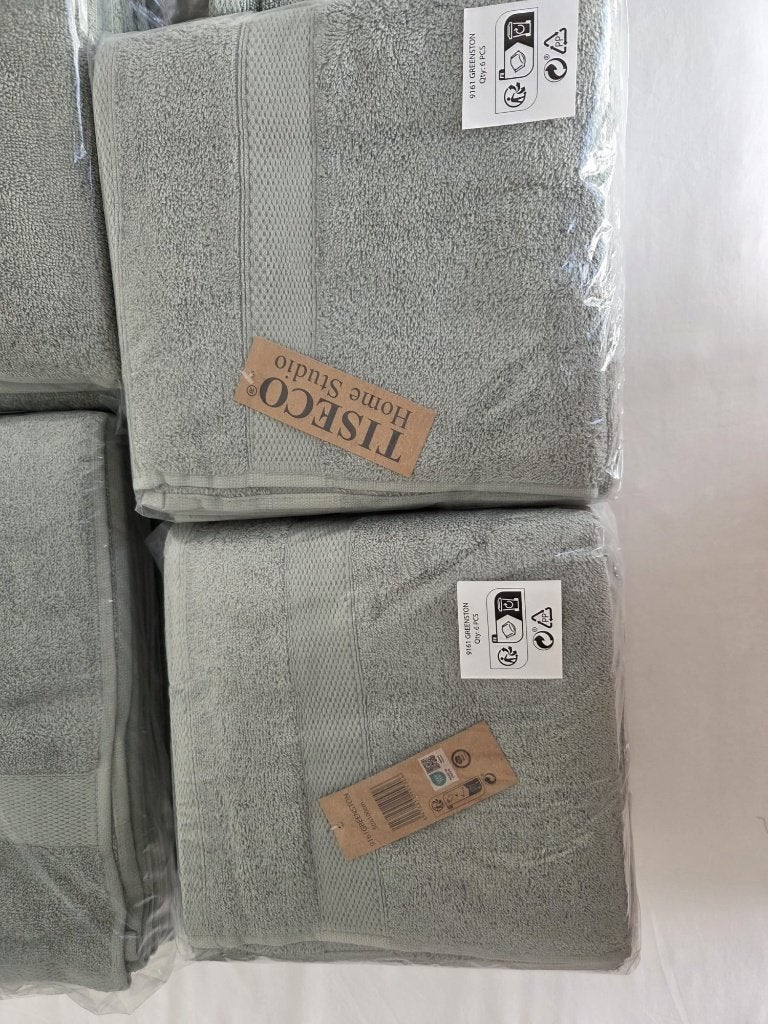 assortiment handdoeken TISECO kleur greenstone, Huis en Inrichting, Badkamer | Badtextiel en Accessoires, Ophalen, Overige kleuren