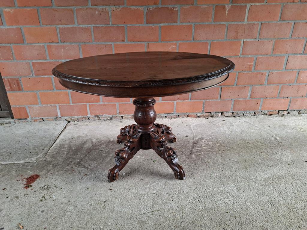 Antieke Franse eiken  jachttafel 19de eeuw, Antiek en Kunst, Ophalen
