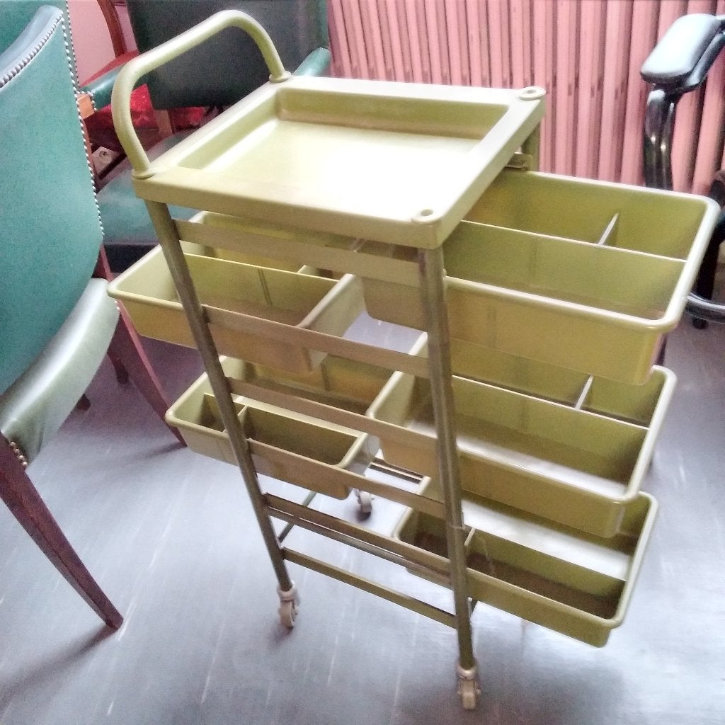Étagère de coiffure vintage Efalock sur roulettes, Enlèvement