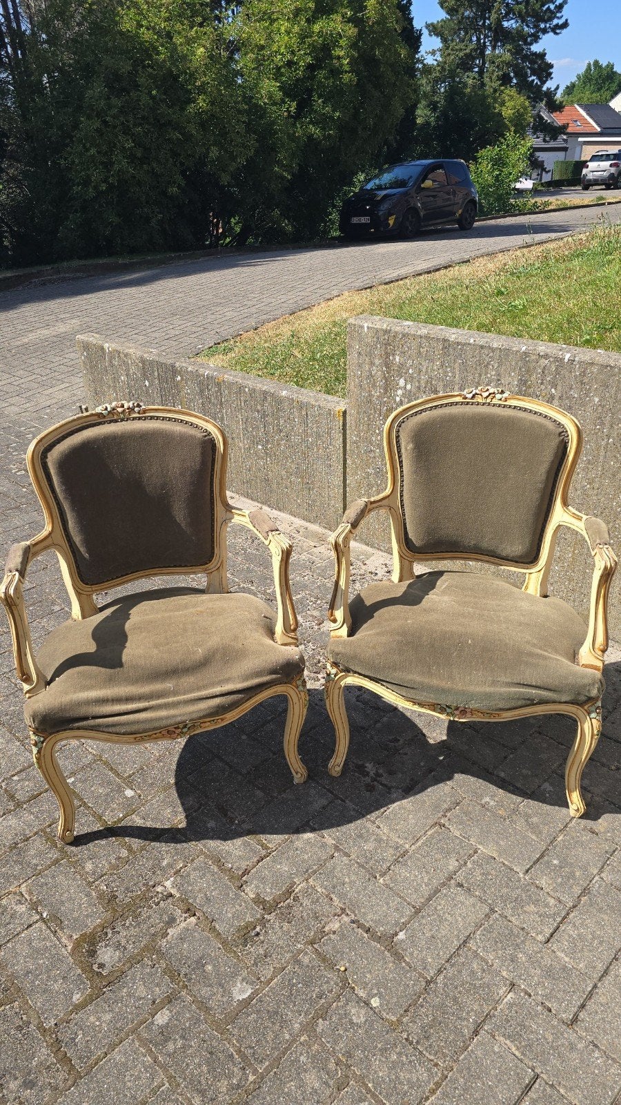 Fauteil chaise cabriolet vintage louis xv, Enlèvement
