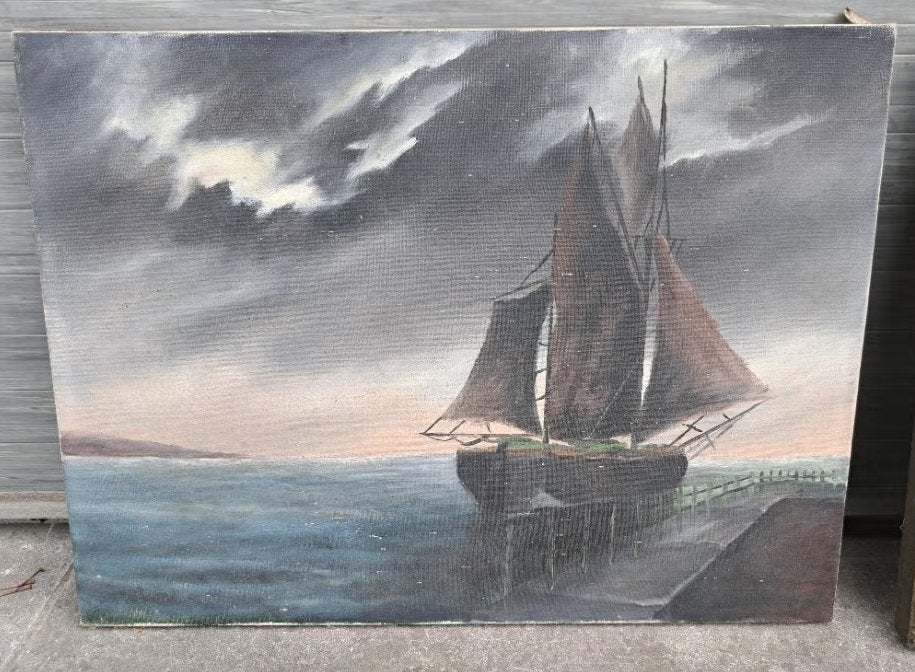 Huile sur toile marine, Enlèvement ou Envoi, Toile