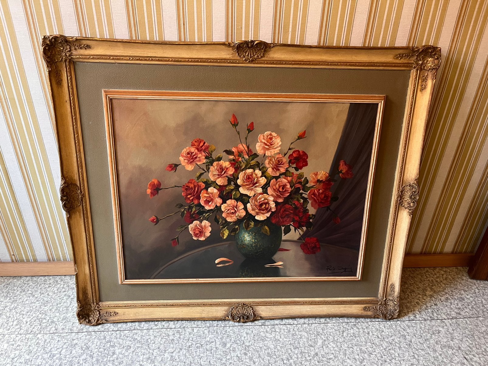 Antiek schilderij in kader., Ophalen