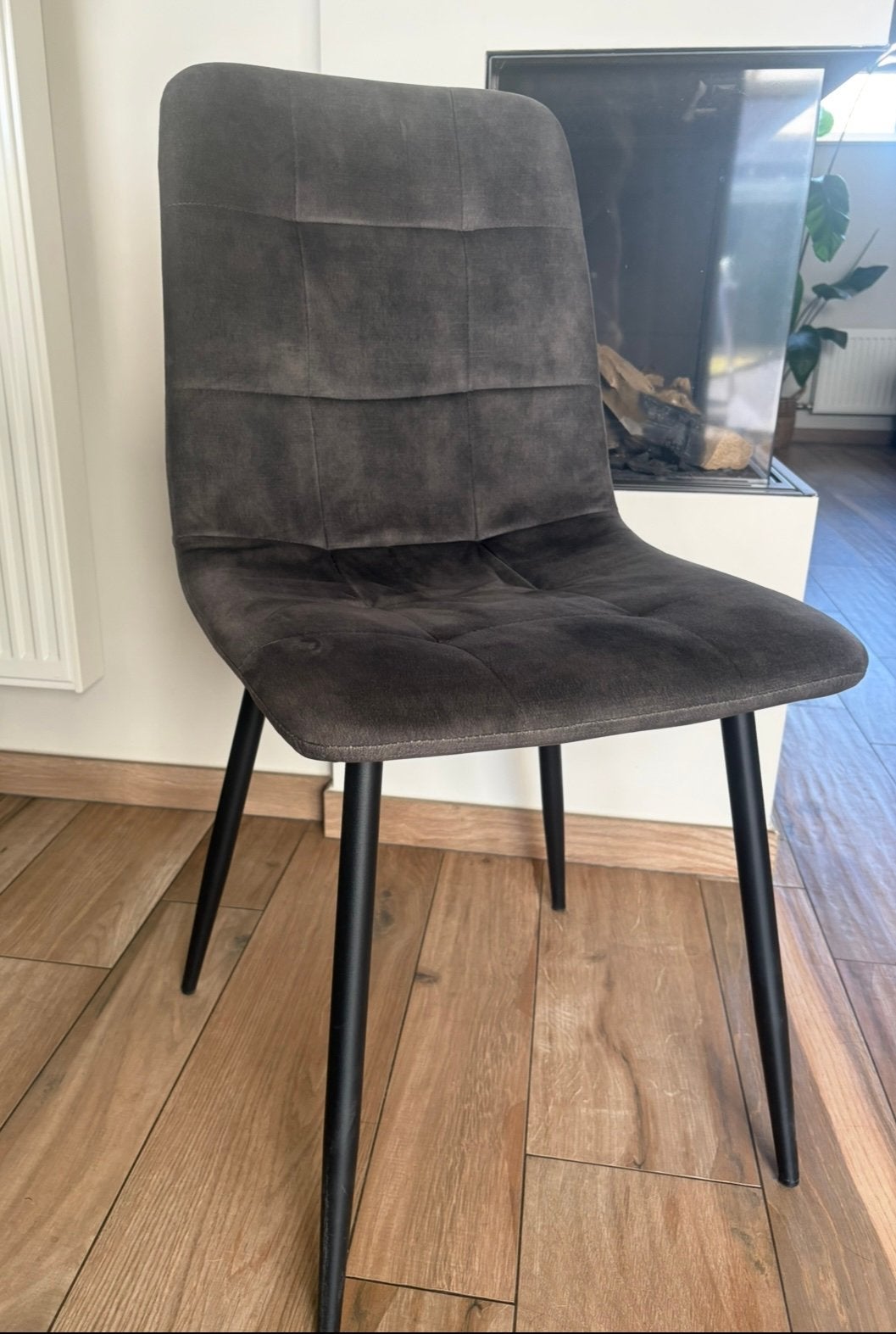 Set van 4 stoelen, Maison & Meubles, Chaises, Comme neuf, Métal, Gris, Enlèvement