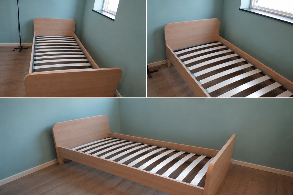 Lit 1 personne + sommier, Maison & Meubles, 90 cm, Beige, Une personne, Enlèvement
