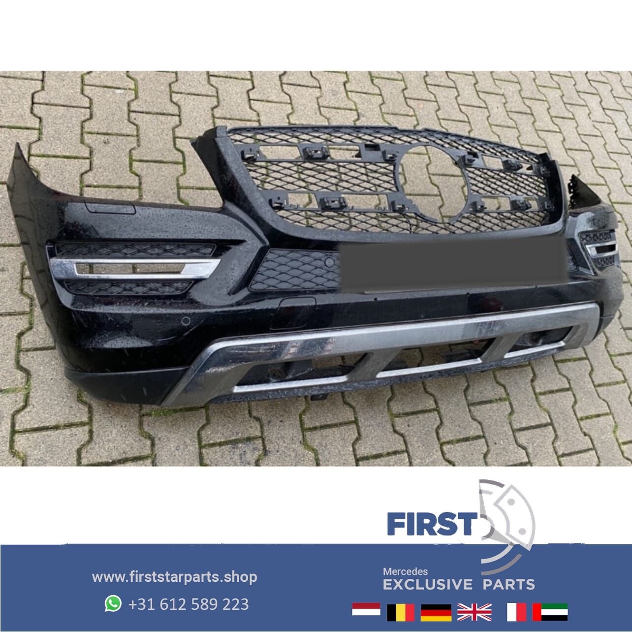 X166 GL BUMPER A1668853125 (W166) VOORBUMPER COMPLEET ZWART, Utilisé, -, Avant, -