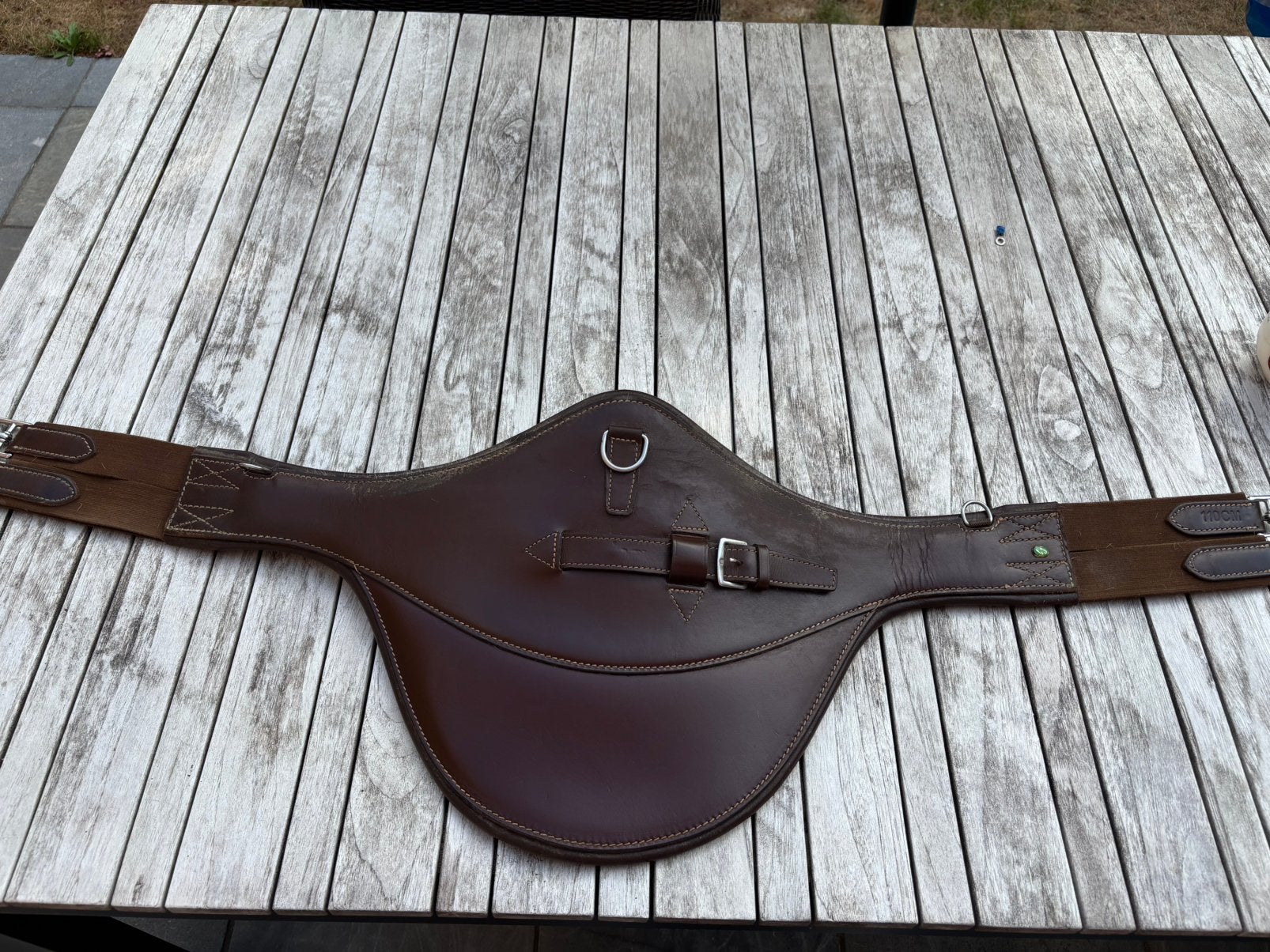 Springsingel L&J Leathers 110cm, Dieren en Toebehoren, Paarden en Pony's | Hoofdstellen en Tuigage, Ophalen, Springen, Bruin, Zo goed als nieuw