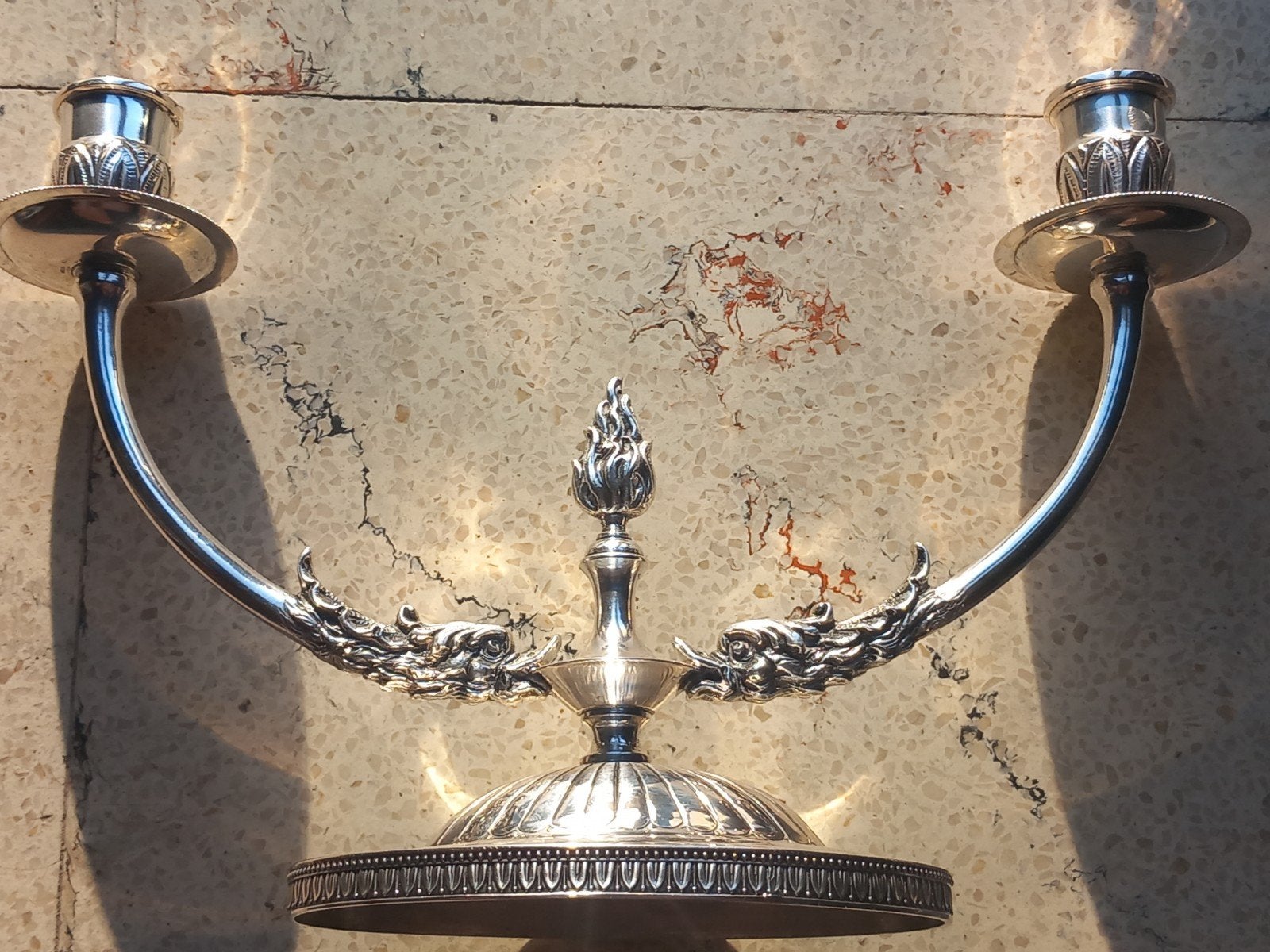 Chandelier en argent d'origine italienne marqué 800., Antiquités & Art, Antiquités | Argent & Or, Enlèvement