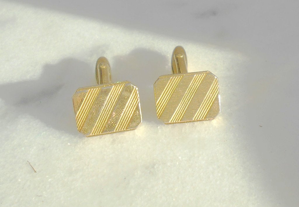 anciens boutons de manchettes vintage orés, Bijoux, Sacs & Beauté, Enlèvement ou Envoi, Utilisé, Or, Doré