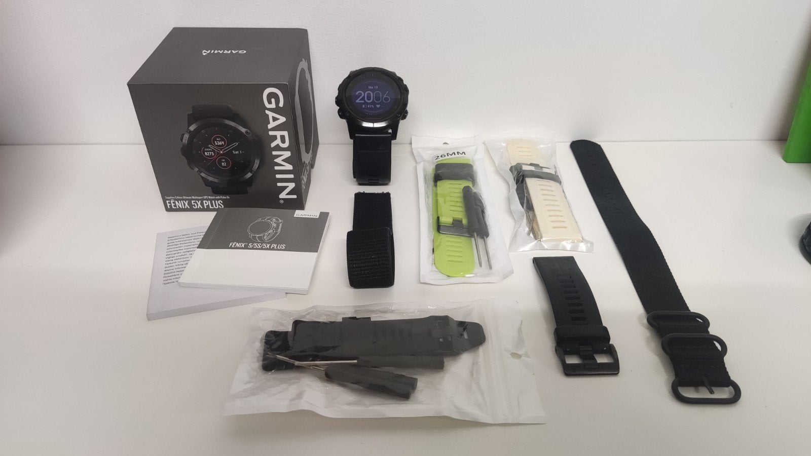 Garmin Fenix 5x plus + extra bandjes, Handtassen en Accessoires, Gebruikt, Ophalen of Verzenden, Waterdicht, Afstand