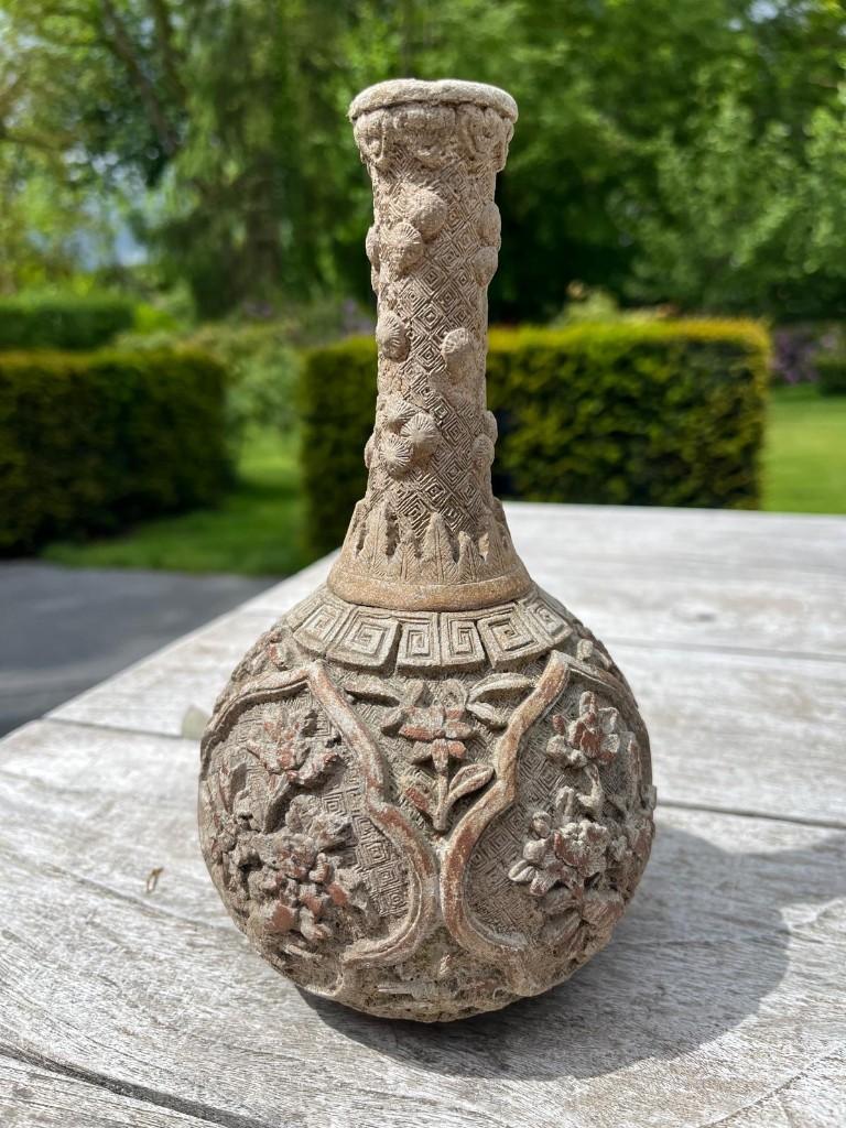 Authentieke Chinese Vaas met Rijk Reliëf (20 cm), Ophalen of Verzenden